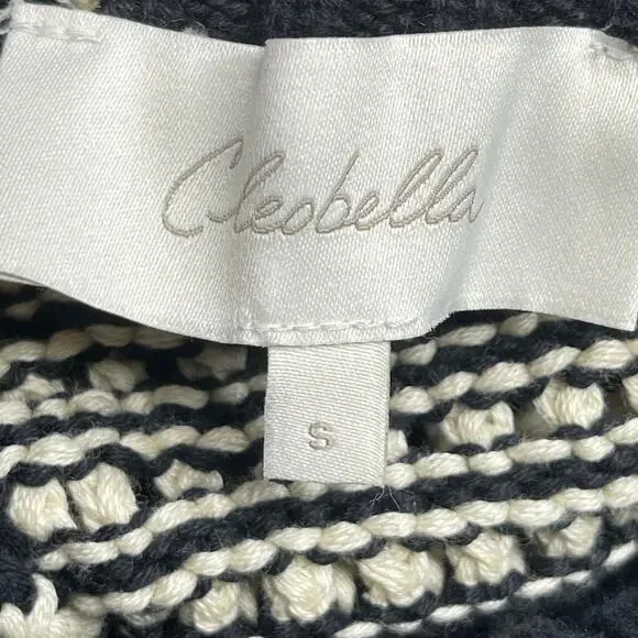 Cleobella womens Madison Knit Sweater Black/Ivory size Small Cotton Turtleneck - Picture 6 of 16